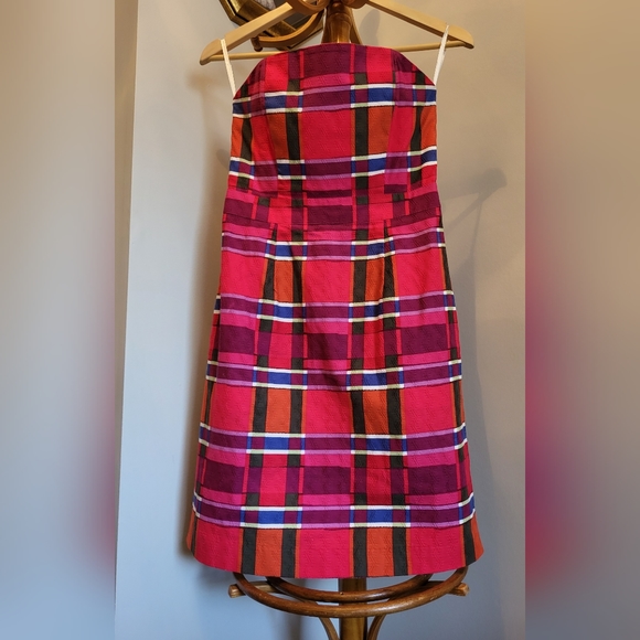 Banana Republic Plaid Strapless Size 2 Dress - Picture 4 of 12